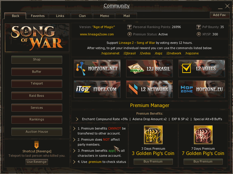 L2 Song Of War