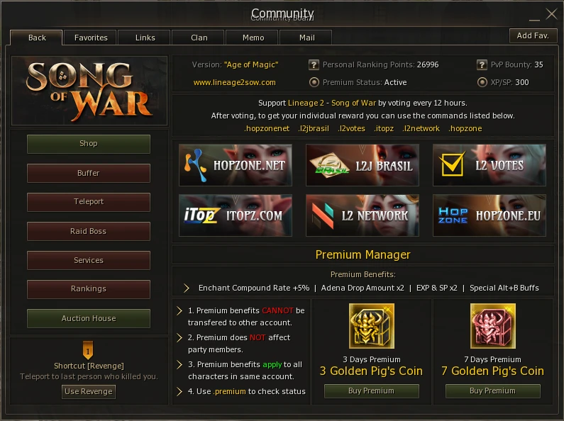 L2 Song Of War