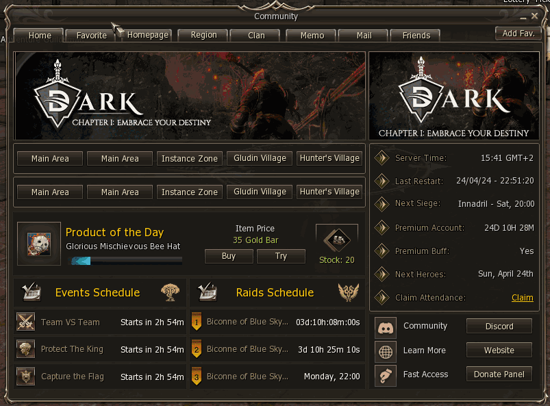 Lineage 2 Dark Community Board by Protojah Designs