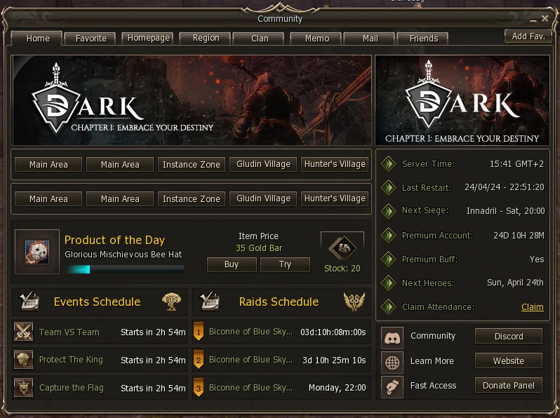 Lineage 2 Dark Community Board by Protojah Designs