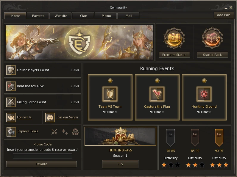 Lineage 2 Evolution Community Board by Protojah Designs