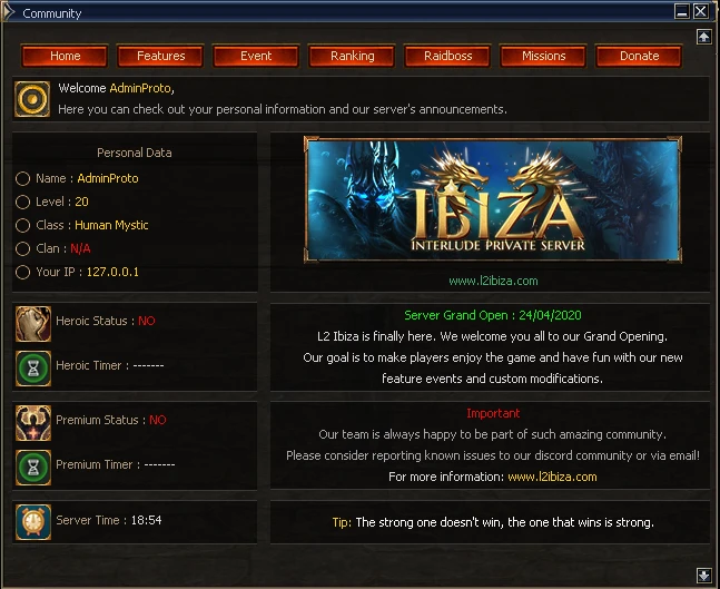Lineage 2 Ibiza Community Board by Protojah Designs