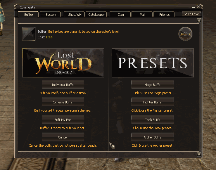 Lineage 2 LostWorld Community Board by Protojah Designs