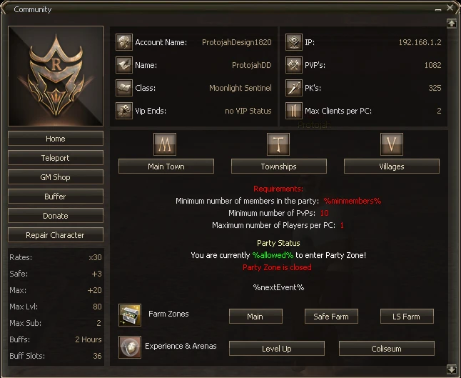 Lineage 2 Remake Community Board by Protojah Designs