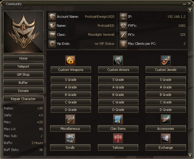 Lineage 2 Remake Community Board by Protojah Designs