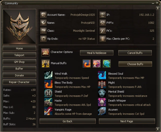 Lineage 2 Remake Community Board by Protojah Designs