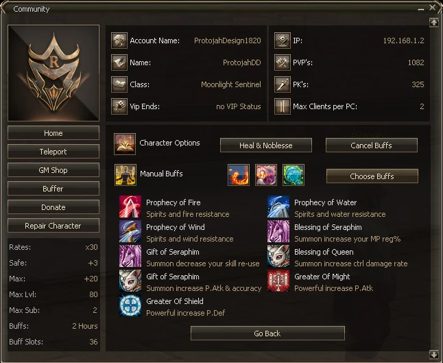 Lineage 2 Remake Community Board by Protojah Designs
