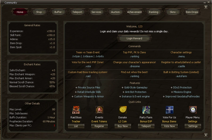 Lineage 2 Shadow Network Community Board by Protojah Designs
