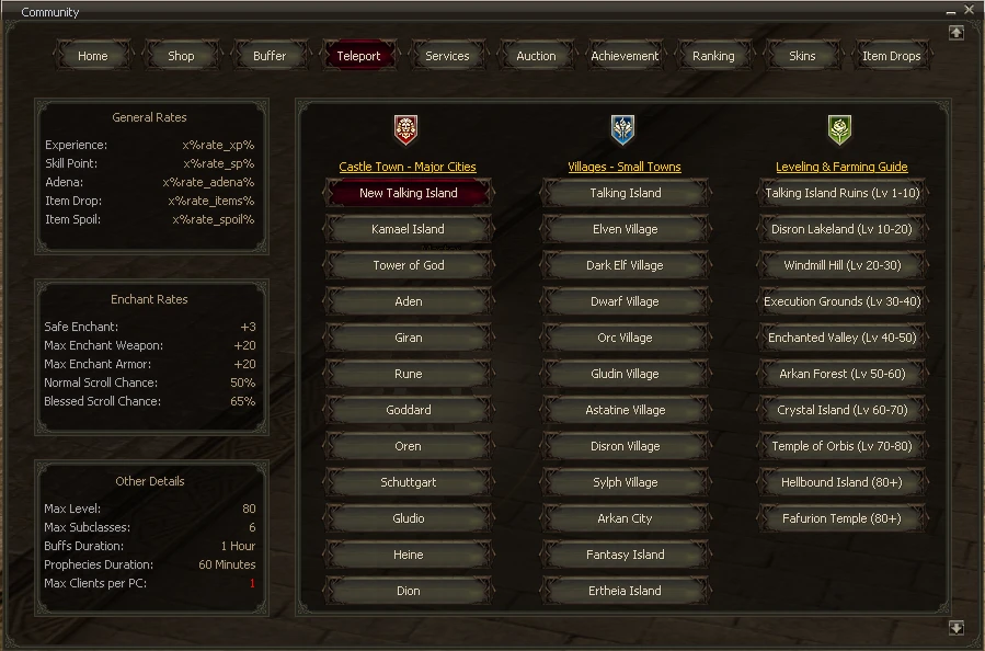 Lineage 2 Shadow Network Community Board by Protojah Designs