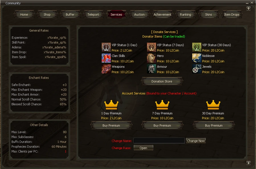 Lineage 2 Shadow Network Community Board by Protojah Designs